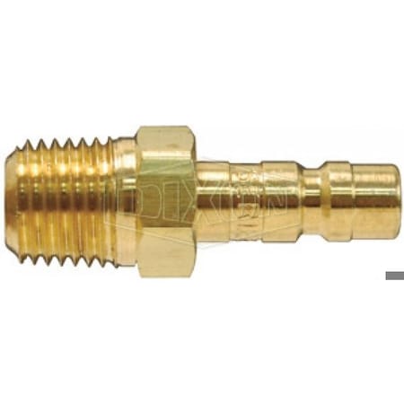 Dixon A Series Quick Connect Plug, 1/4-18 Nominal, Quick Connect Plug x MNPT, 500 psi Pressure, Brass, Dom A2M2-B